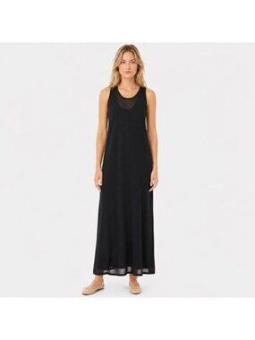 Totême Black Layered Knit Tank Maxi Dress size small